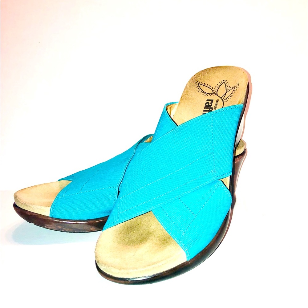 Umberto Raffini blue wedges. Good condition.